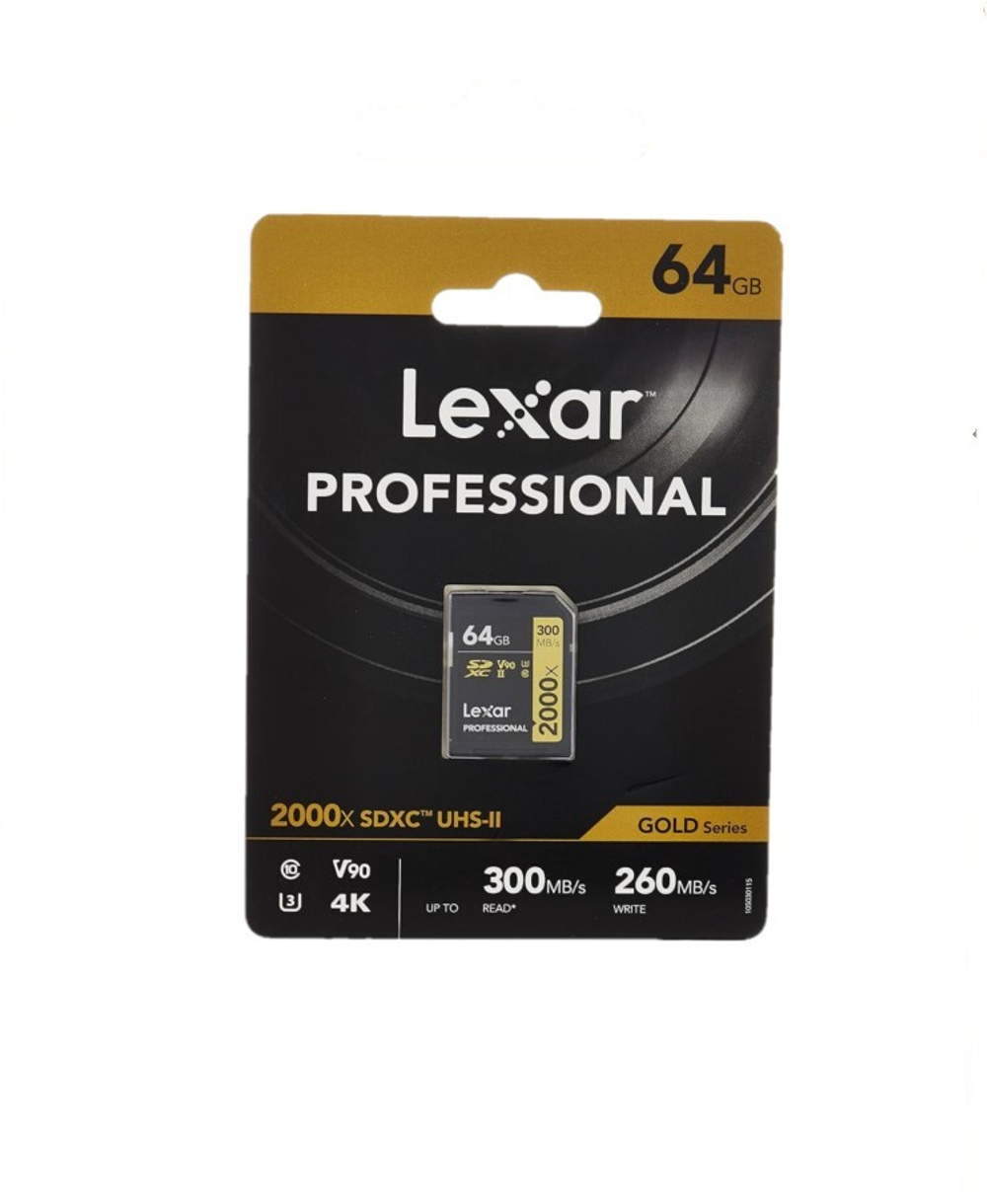 Карта памяти LEXAR Professional 2000x SDXC UHS-2 U3 V90 64 ГБ