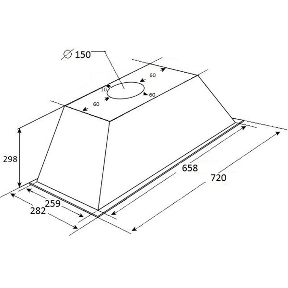 Вытяжка встраиваемая KUPPERSBERG Inlinea 72 C бежевый