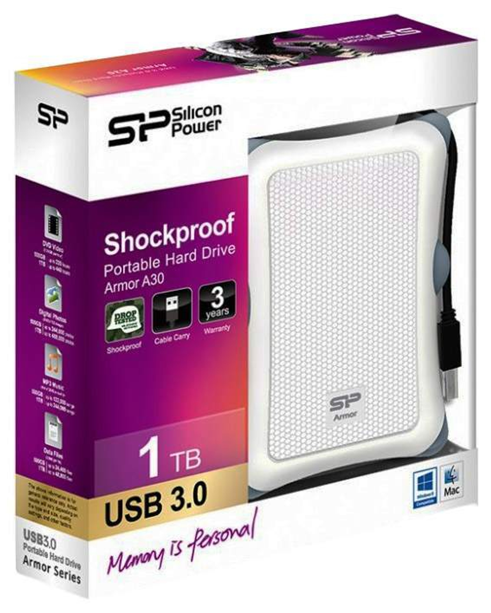 Внешний жесткий диск Silicon Power Armor A30 1ТБ (SP010TBPHDA30S3W)