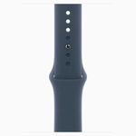 Смарт-часы Apple Watch 9 GPS, 45 mm, Silver Aluminium Case, SM, Storm Blue Sport Band