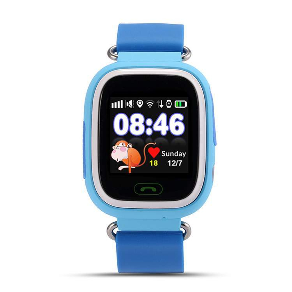 Детские смарт-часы Smart Baby Watch Q90 с GPS трекером Blue/Blue