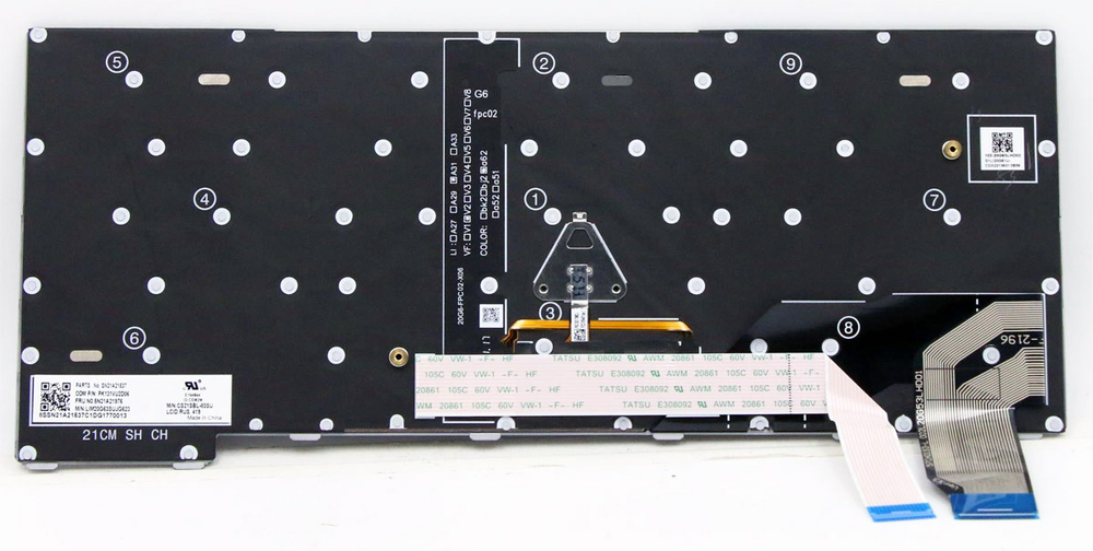 Клавиатура для Lenovo ThinkPad X13 Gen 2 серая с подсветкой