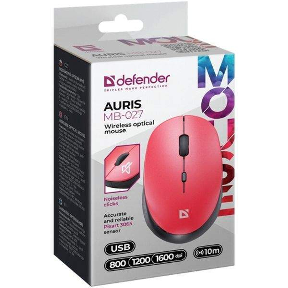 Беспроводная мышь Defender MB027 красный