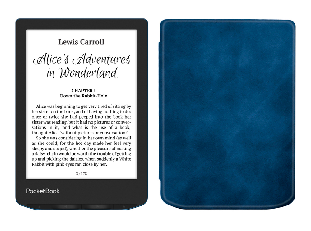 Электронная книга PocketBook 634 Verse Pro Azure с чехлом ReaderONE Blue