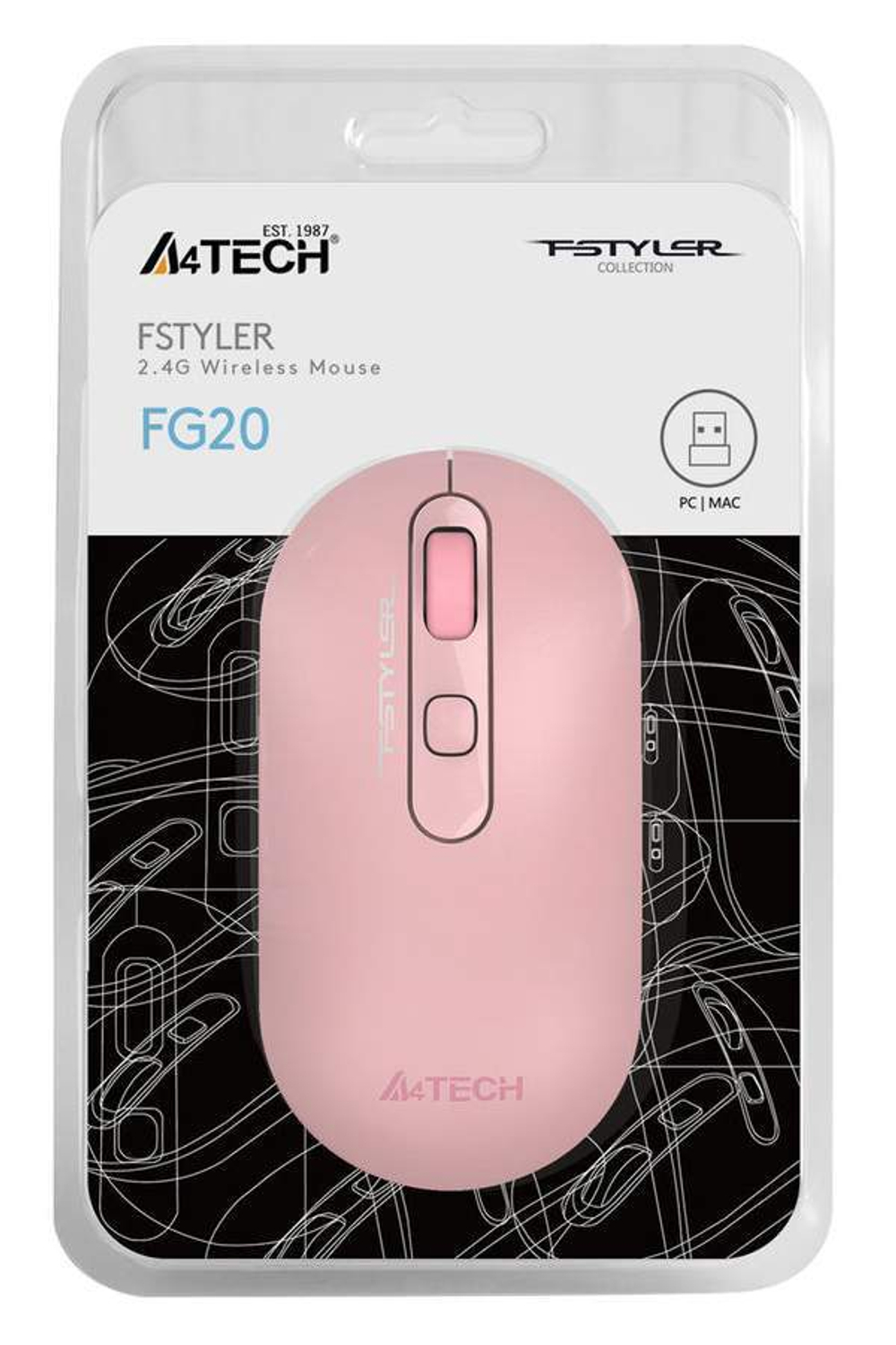 Беспроводная мышь A4Tech Fstyler FG20 Pink