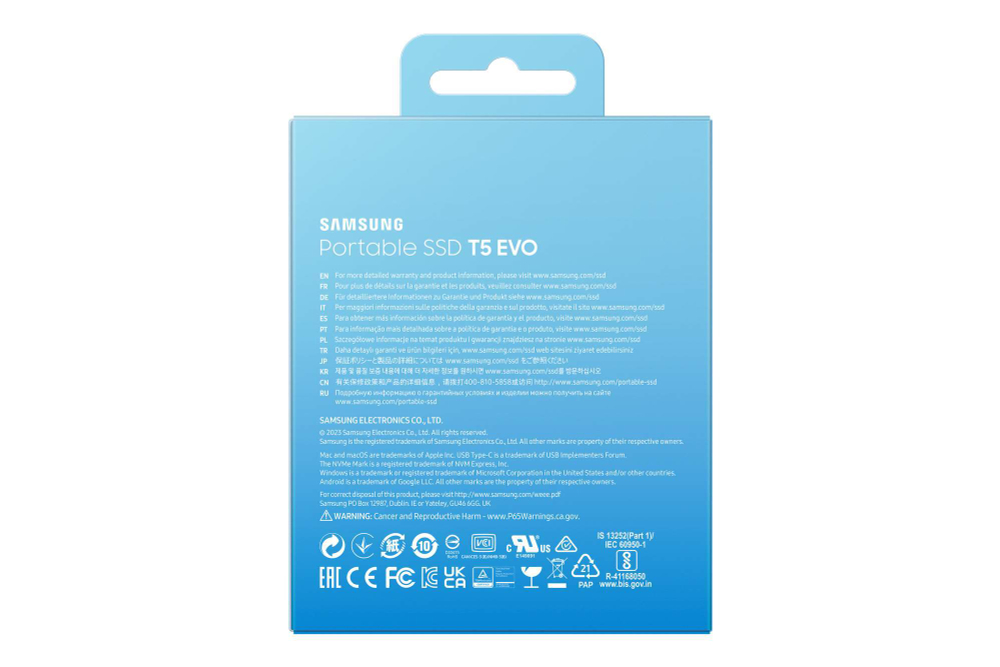 Внешний диск SSD Samsung SSD T5 Evo 2TB USB 3.2 Gen 1 Black MU-PH2T0S/WW