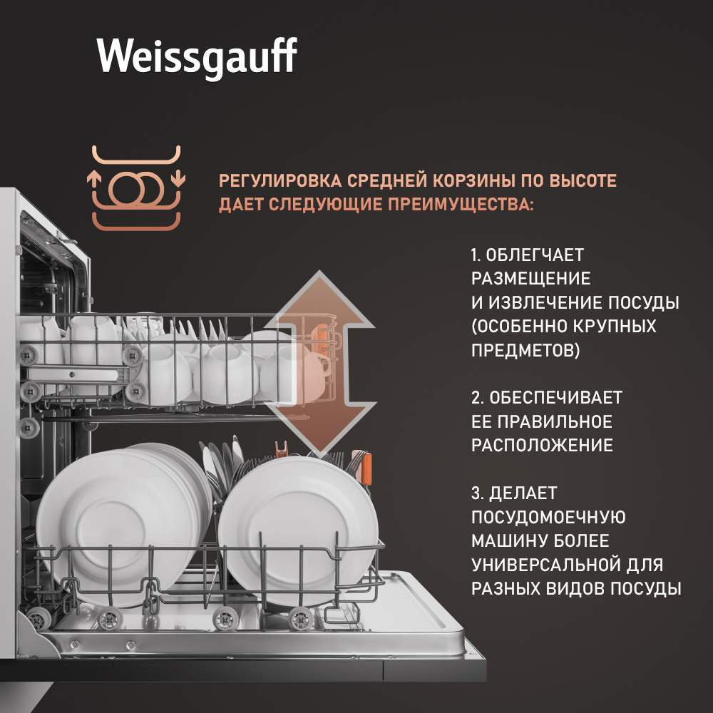 Встраиваемая посудомоечная машина Weissgauff BDW 6025 Infolight