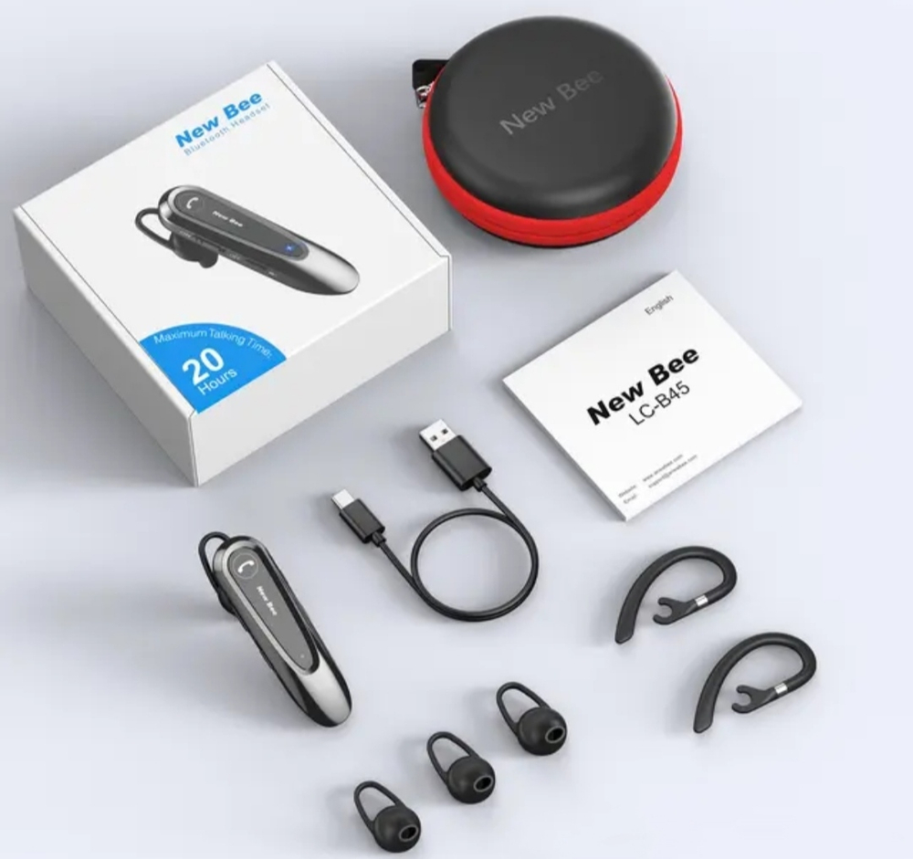 Моно-гарнитура для смартфона New Bee( LC-B45) с активным шумоподавителем белый