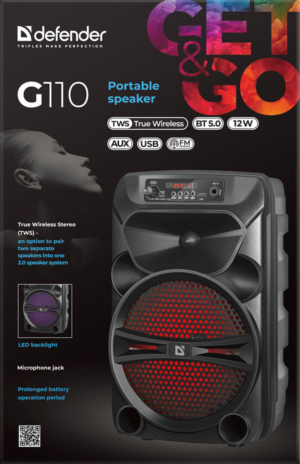 Портативная колонка Defender G110 Black