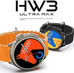 Смарт-часы W&O Ultra Max HW3 бежевый, серебристый/оранжевый (HW301)