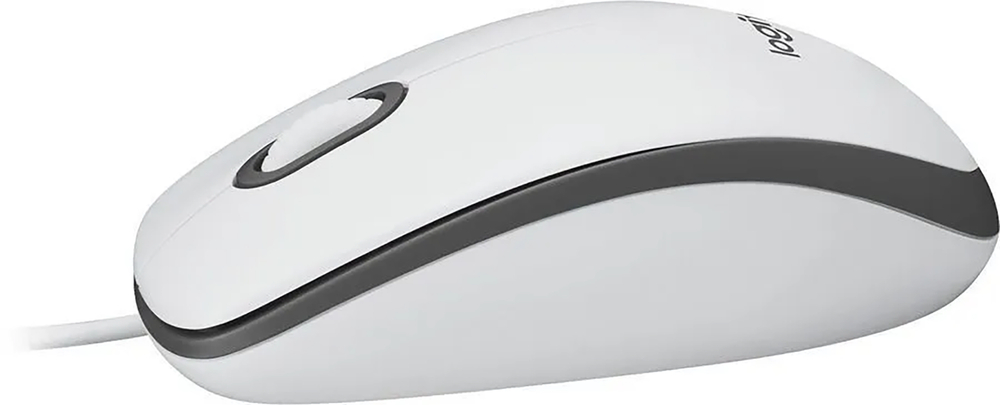 Мышь компьютерная Logitech M100 проводная оптическая светодиодная USB бел 910-006764
