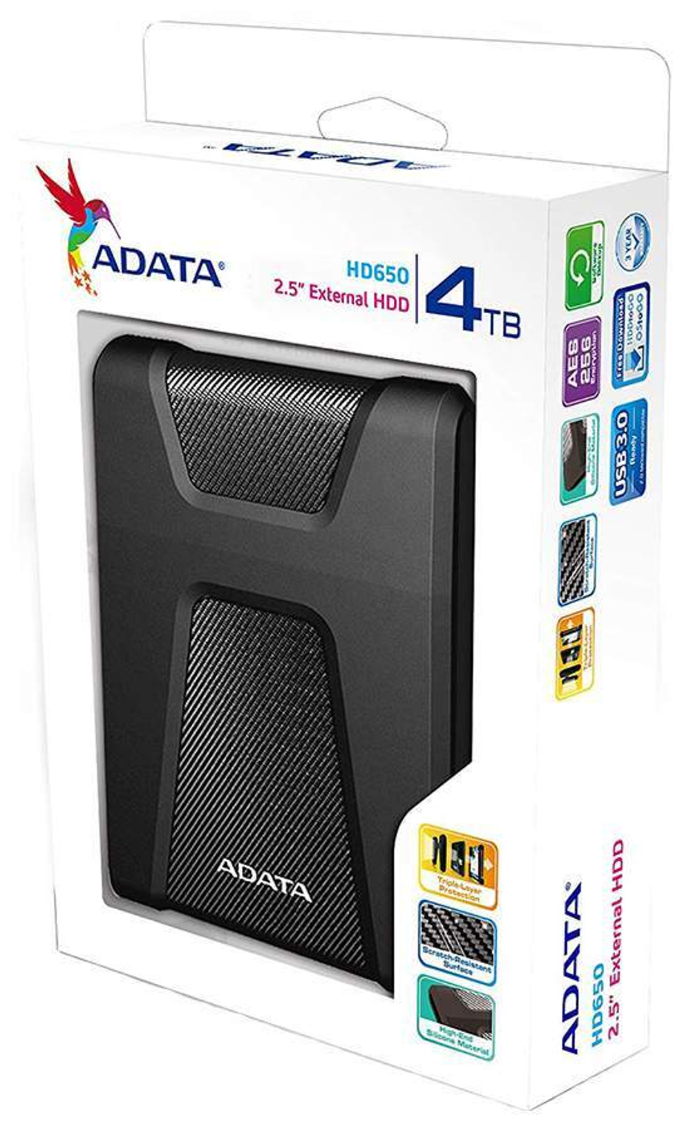 Внешний жесткий диск ADATA DashDrive Durable HD650 4ТБ (AHD650-4TU31-CBK)