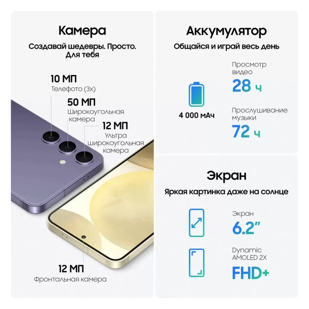 Смартфон Samsung Galaxy S24 8/128GB Black