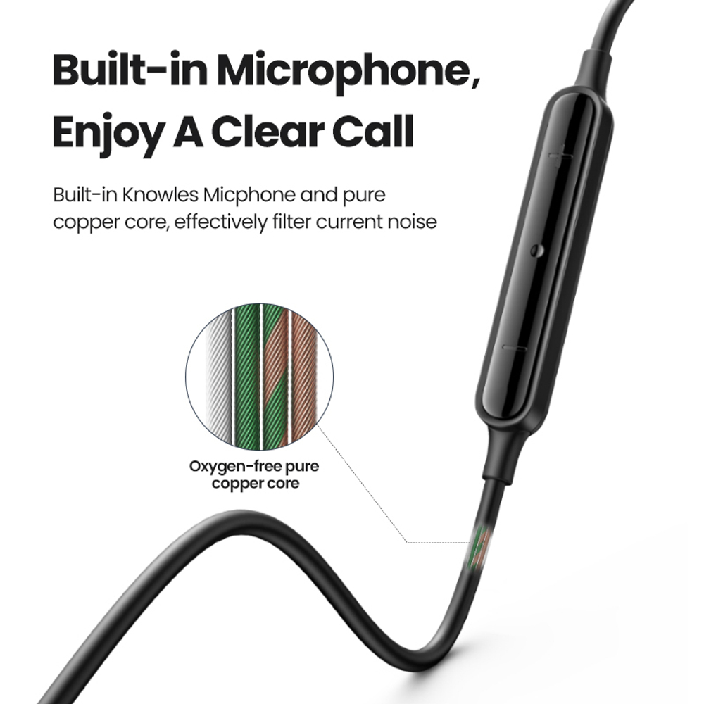 Наушники UGREEN EP103 (30631) In-Ear Earphones with Lightning Connector. Черный