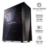 Компьютер игровой AZ-0107 (Xeon E5-2650V2 8x2,6GHz, 32Gb DDR3, 512Gb SSD, RX590, Wi-Fi)