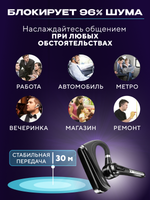 Беспроводная гарнитура Bluetooth TAYMLUX HSP-B3 черный