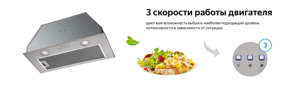 Вытяжка встраиваемая Weissgauff Dabih 60 IX серебристый