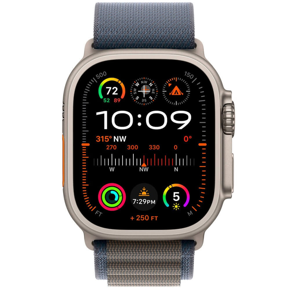 Смарт-часы Apple Watch Ultra 2 49 мм Titanium, M текстильный ремешок синий Alpine