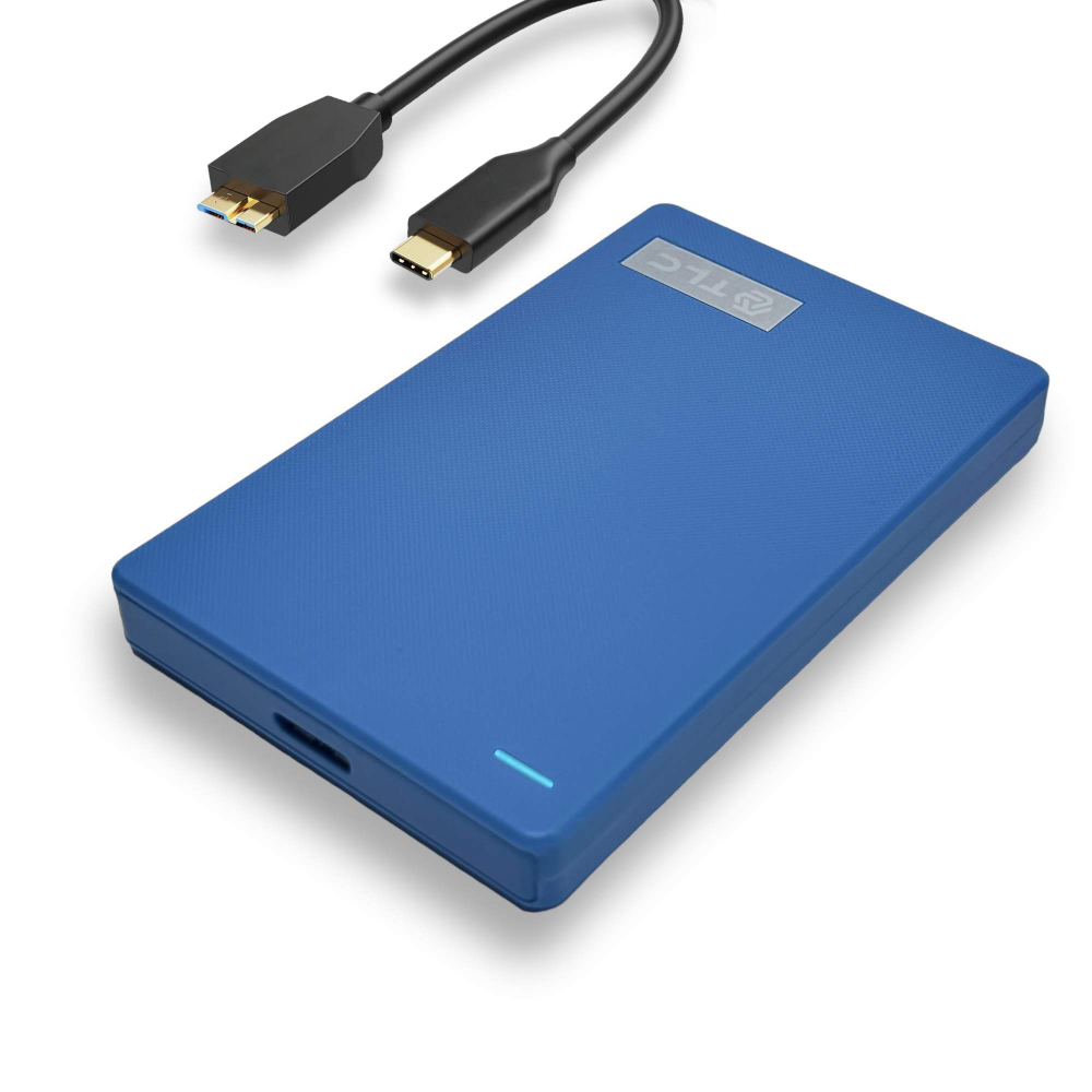 Внешний жесткий диск TLC Slim Portable, Портативный HDD 2,5" 500 Gb USB type-C, Синий