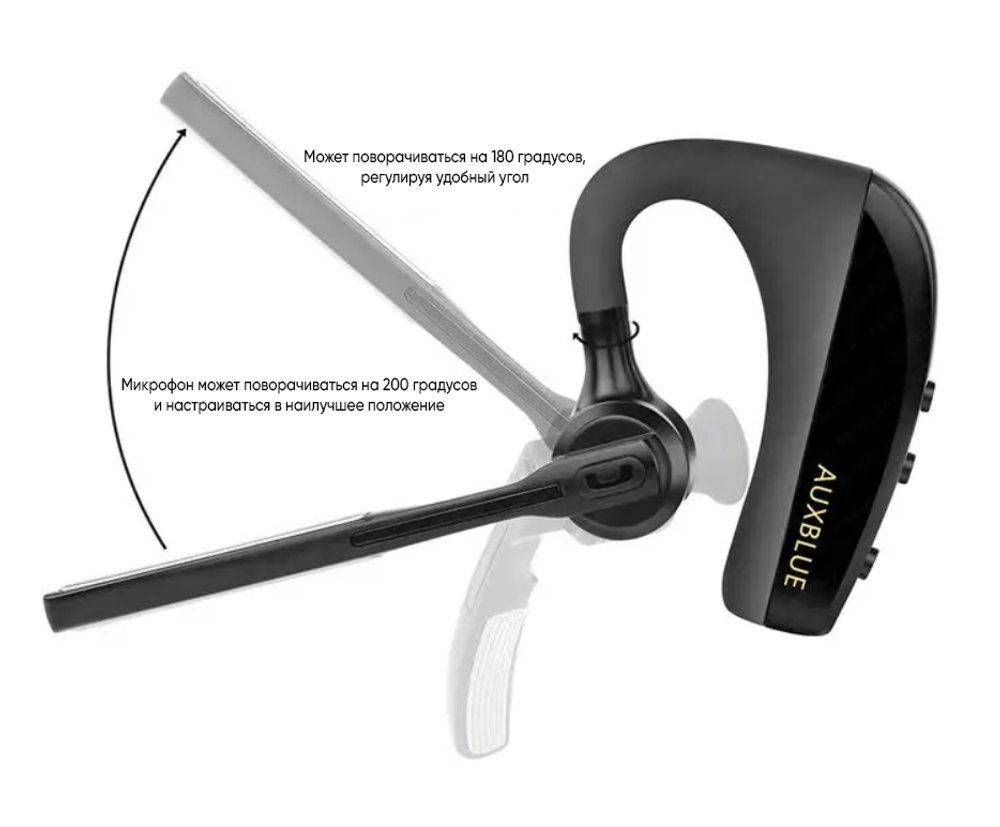 Беспроводная Bluetooth гарнитура Taymlux К10 черная с шумоподавлением