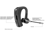 Беспроводная Bluetooth гарнитура Taymlux К6 PRO черная для 2-х смартфонов или телефонов
