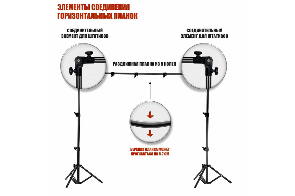 Переносной каркас 190х250 см для фотофона KF-251ZMP в компл с прищепками и чехлом