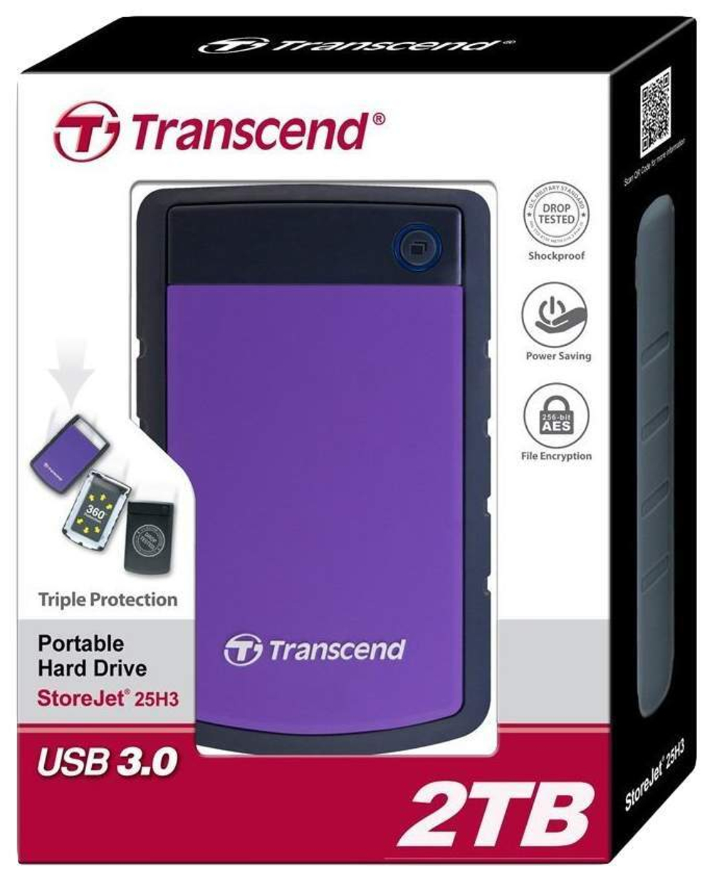 Внешний жесткий диск Transcend StoreJet25H3 2ТБ (TS2TSJ25H3P)