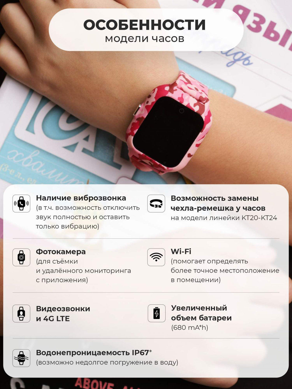 Смарт-часы Wonlex kt22s розовый