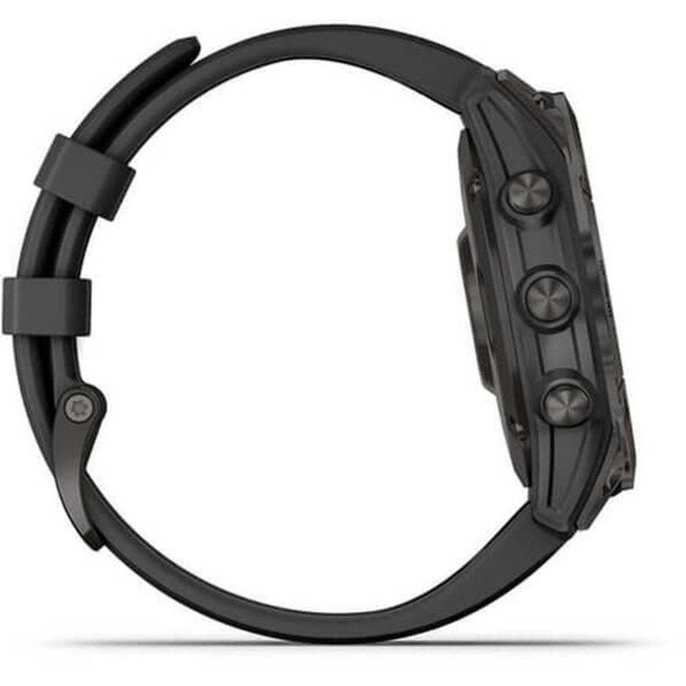 Умные часы Garmin Fenix 7 Sapphire Solar, титановый черный DLC с черным ремешком