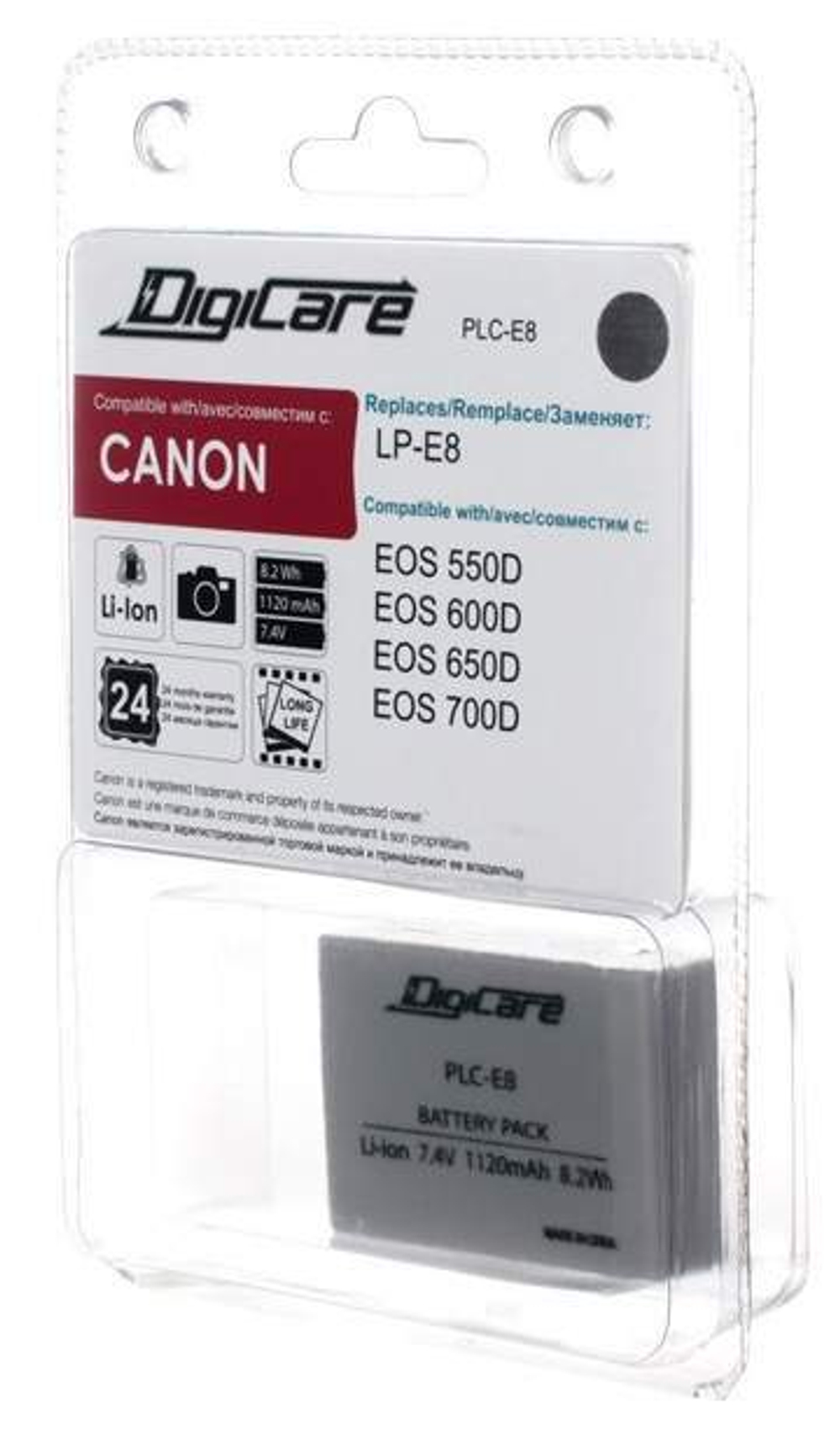 Аккумулятор для цифрового фотоаппарата DigiCare PLC-E8