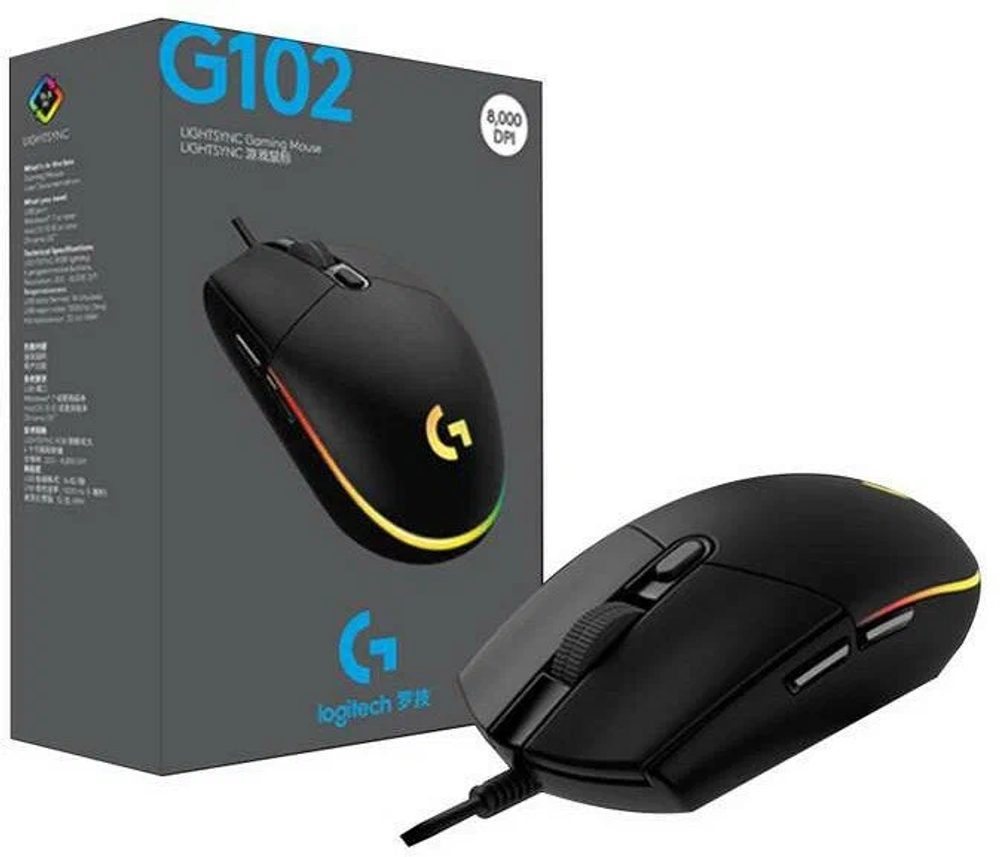 Игровая мышь Logitech G102 Lightsync Black (910-005823)