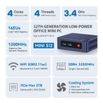 Неттоп Beelink Mini-S12-N95-8/256ГБ черный (Mini-S12-N95-8/256ГБ)