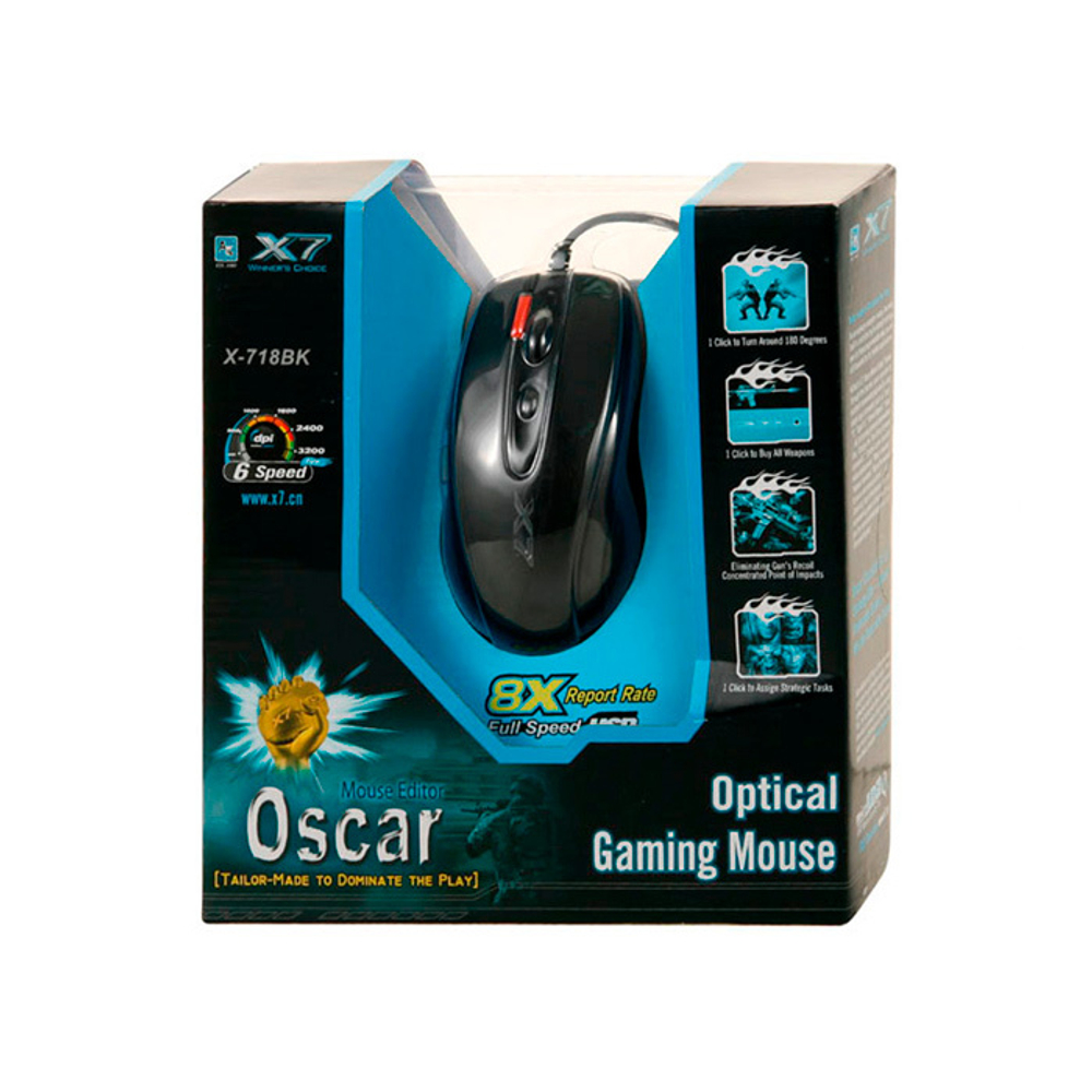 Мышь A4Tech X-718BK Black
