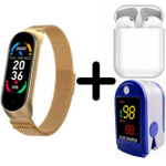 Смарт-часы BandRate Smart BRSM66BGWB-SET5 с беспроводными наушниками и пульсометром