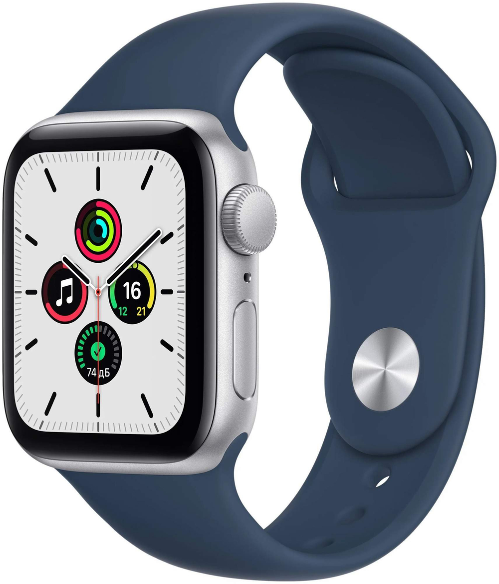 Смарт-часы Apple Watch SE 2021 40mm Silver with Abyss Blue Sport Band (mkny3/a)