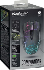 Беспроводная игровая мышь Defender Commander GM-511 черный
