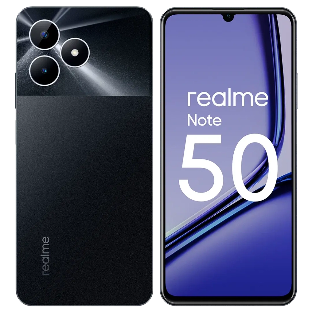 Смартфон realme Note 50 4/128 ГБ RMX3834, Полуночный черный