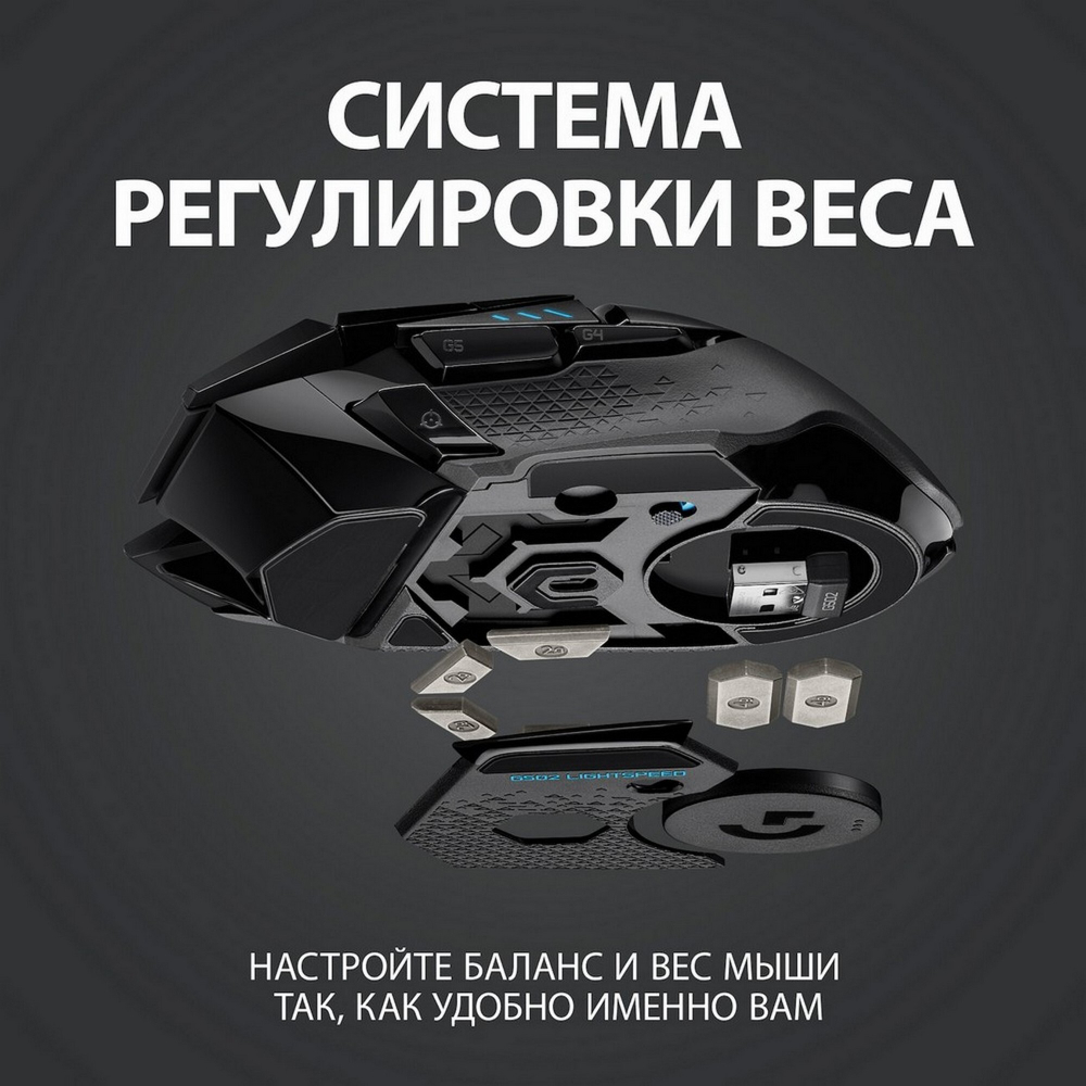 Беспроводная игровая мышь Logitech G502 Lightspeed Black (910-005567)