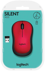 Беспроводная мышь Logitech M220 Silent Red/Black (910-004897)