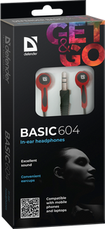 Наушники Defender Basic 604 Red