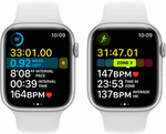 Часы Apple Watch Series 8 GPS 45mm Silver Aluminium Case with White Sport Band - Regular S