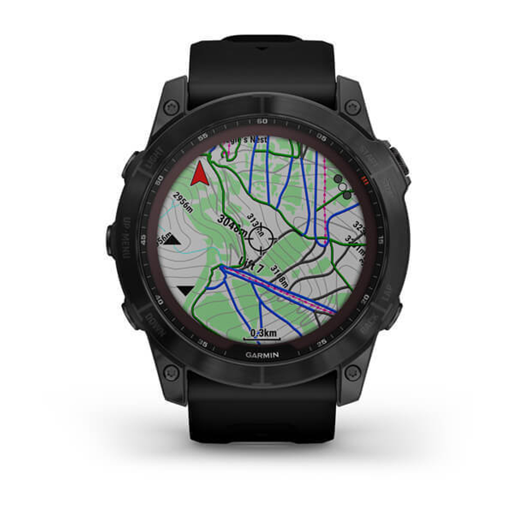 Часы Garmin Fenix 7X Solar титановый серый с черным ремешком