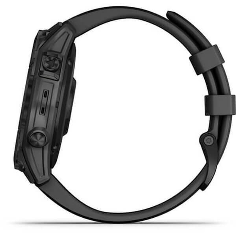 Умные часы Garmin Fenix 7 Sapphire Solar, титановый черный DLC с черным ремешком