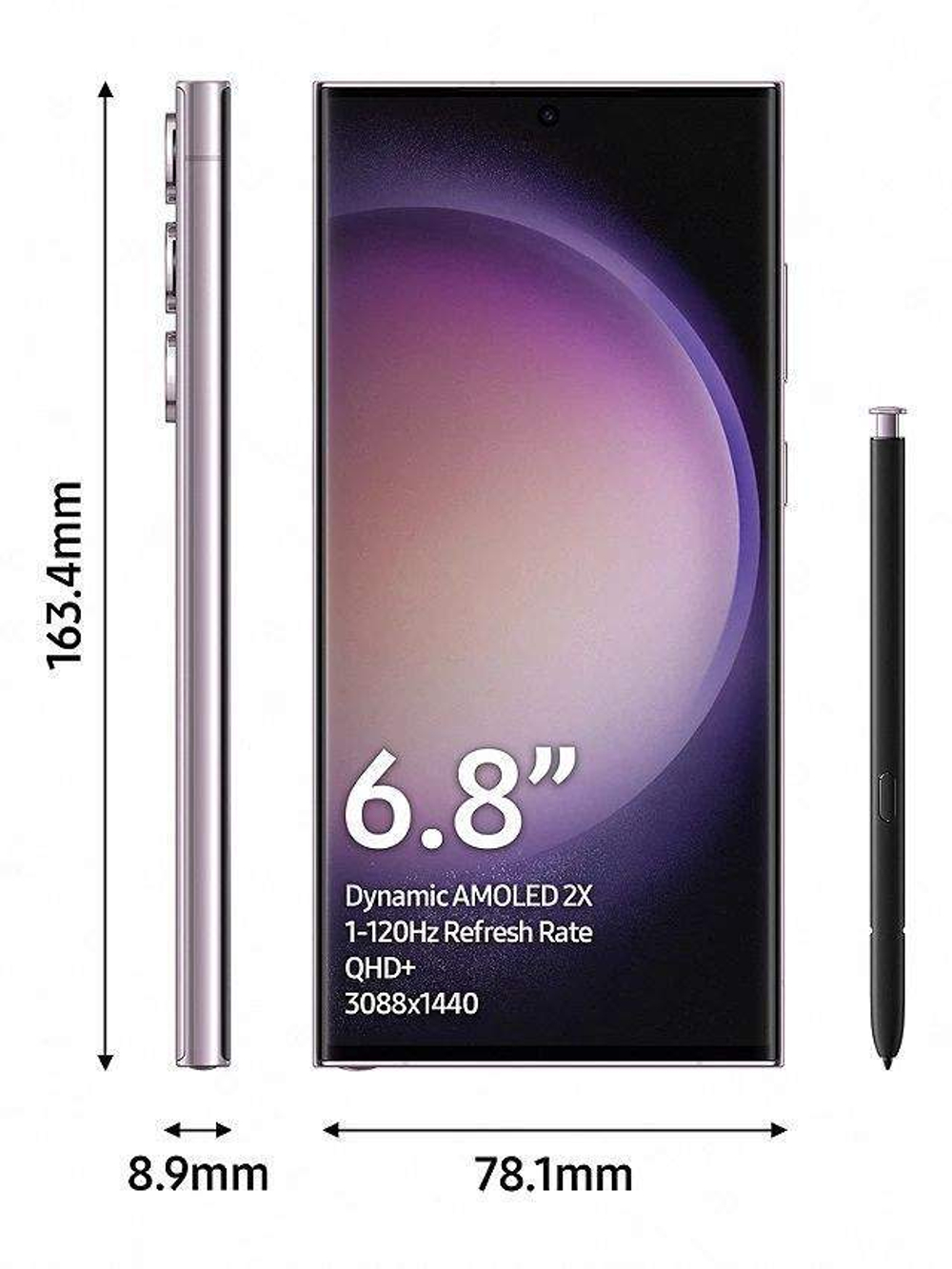 Смартфон Samsung Galaxy S23 Ultra 12/256ГБ, лаванда