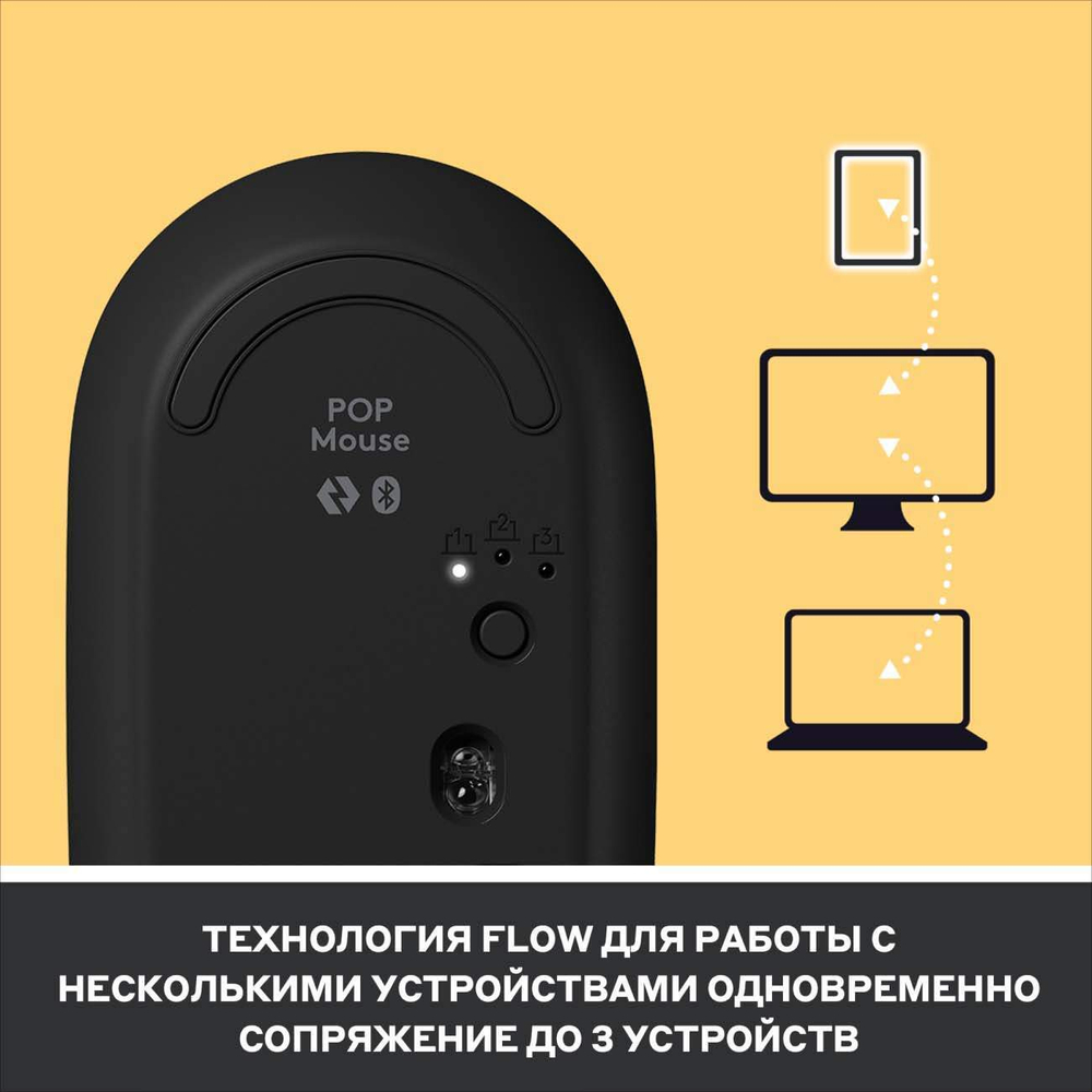 Беспроводная мышь Logitech POP Mouse Yellow/Black (910-006546)