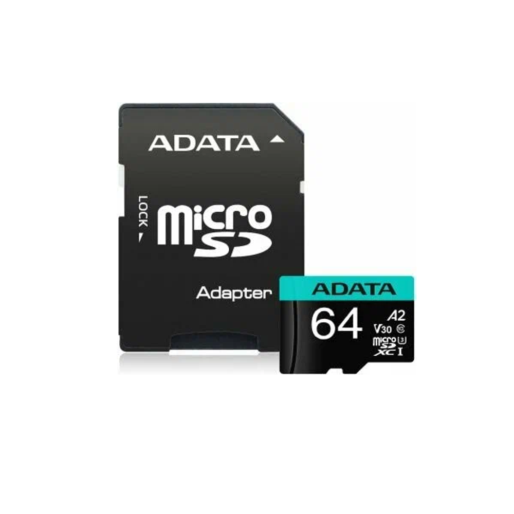 Карта памяти ADATA Micro SDHC 64Гб Premier Pro (AUSDX64GUI3V30SA2-RA1)