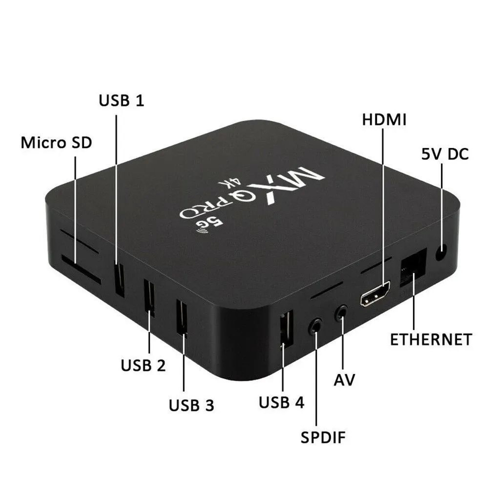 Smart-TV приставка MXQ Pro 4K 5G 4GB 64GB  (Черный)