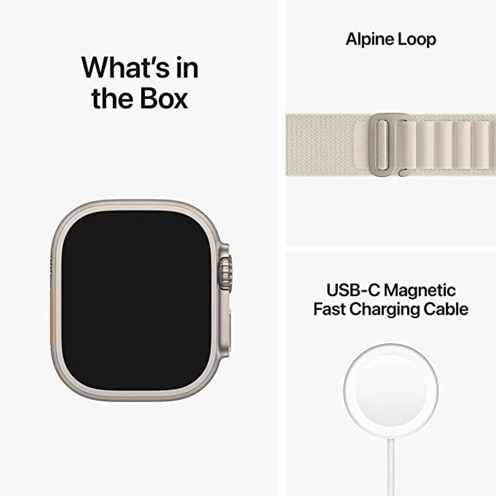 Apple Watch Ultra 49mm Titanium Starlight Alpine Small (MQFQ3)