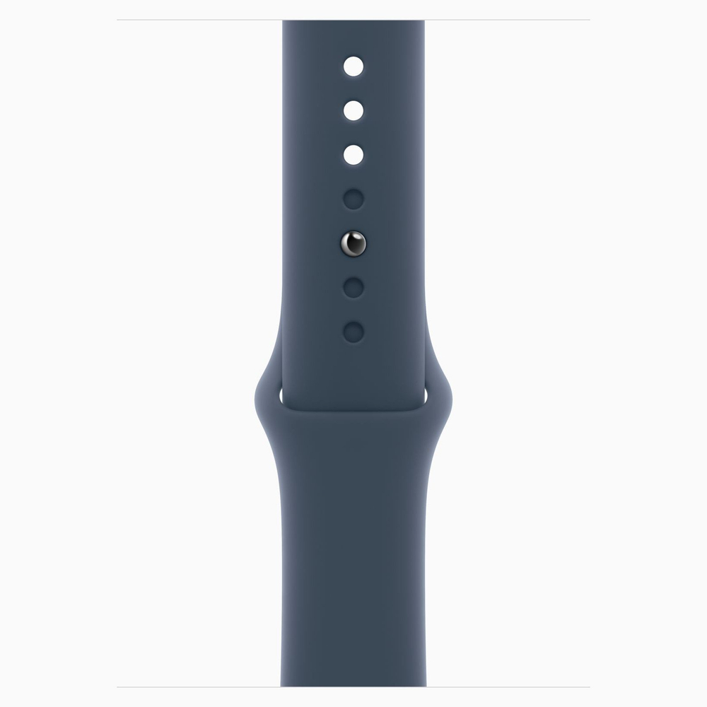 Смарт-часы Apple Watch 9 GPS, 45 mm, Silver Aluminium Case, SM, Storm Blue Sport Band