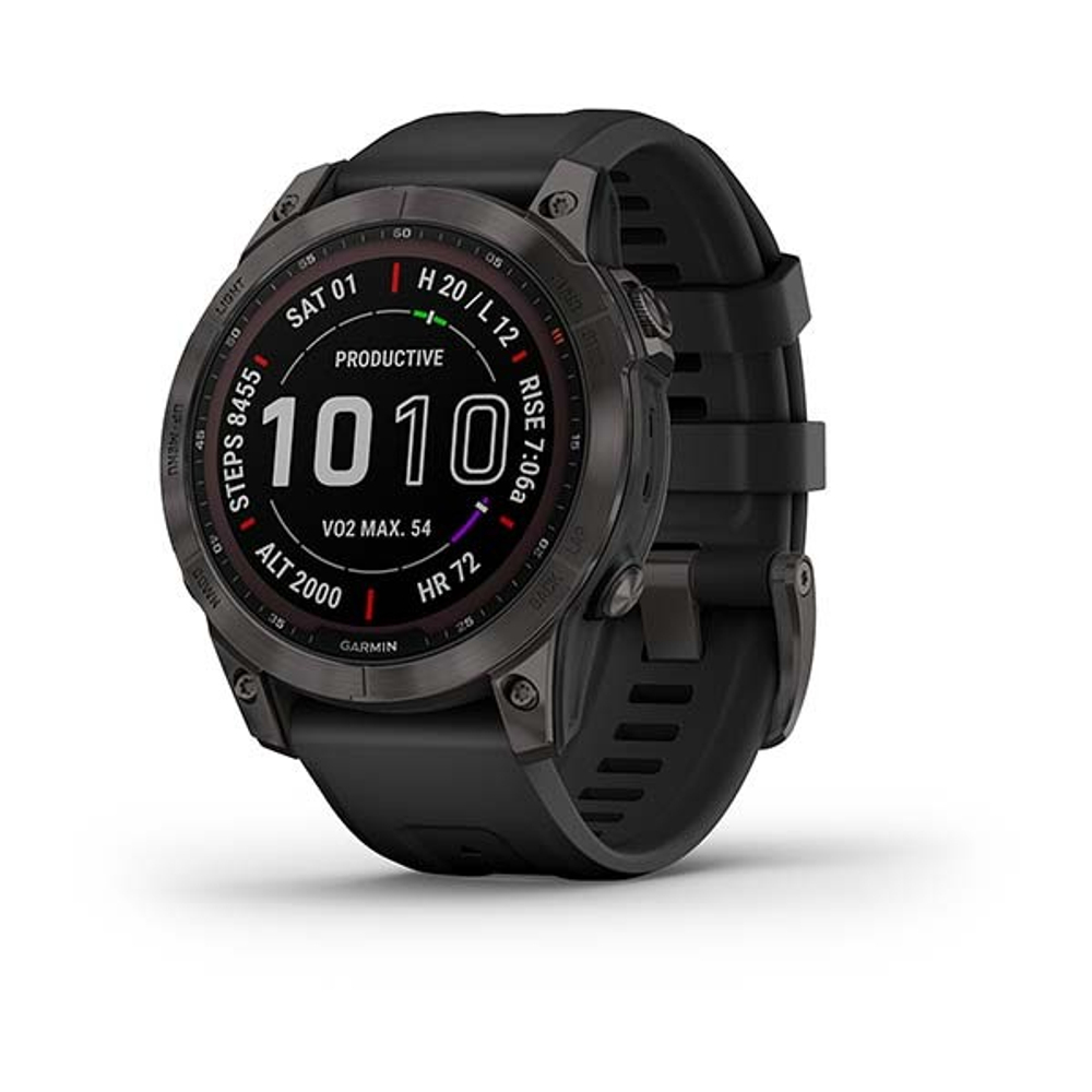Умные часы Garmin Fenix 7S Pro Sapphire Solar Edition 42мм, 1.2&quot;, Wi-Fi, темно-серый